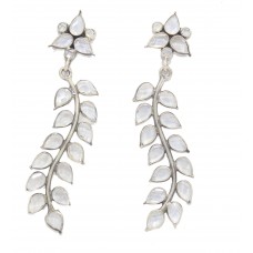 Earrings Silver 925 Sterling Dangle Drop Womens Zircon Stone Handmade Gift B246